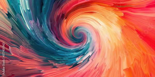 Fototapeta A kaleidoscope of colors swirls together in a vivid dreamscape, mirroring the complexity of the human mind. 