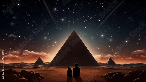 Obraz Pyramid at night