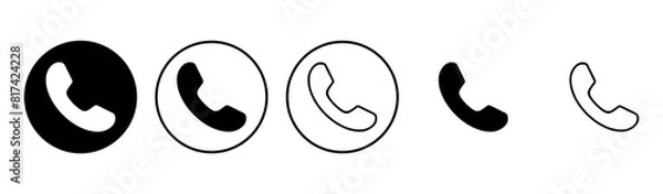 Fototapeta Call icon set. telephone icon vector. phone icon vector. contact us
