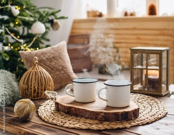 Obraz クリスマスと暖かい飲み物