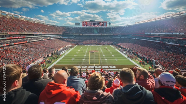 Fototapeta crowded football stadium