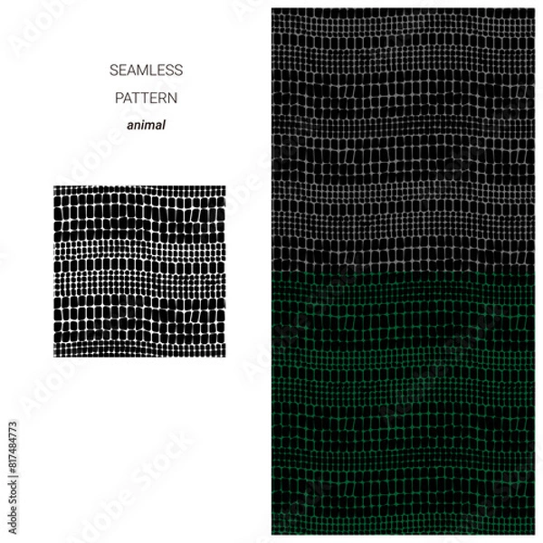 Obraz パターン_アニマル_クロコダイル