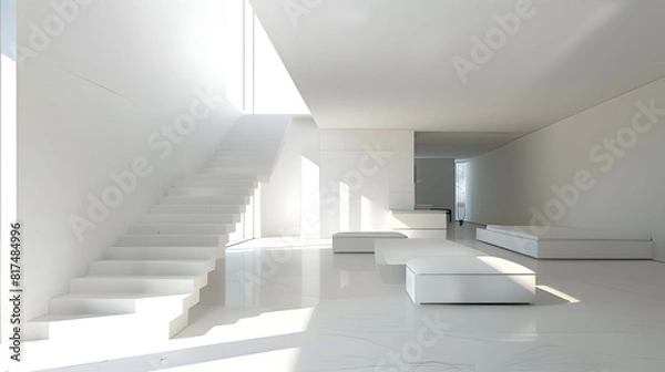 Obraz staircase in a modern building. Generative AI