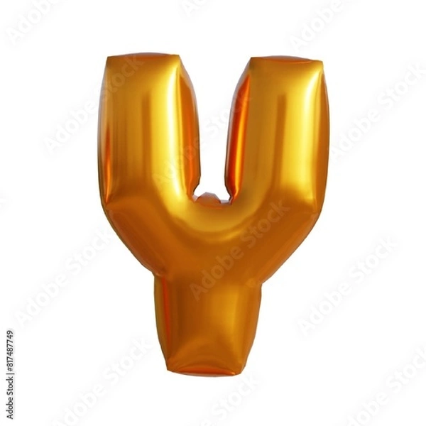 Obraz 3d illustration gold effect letters