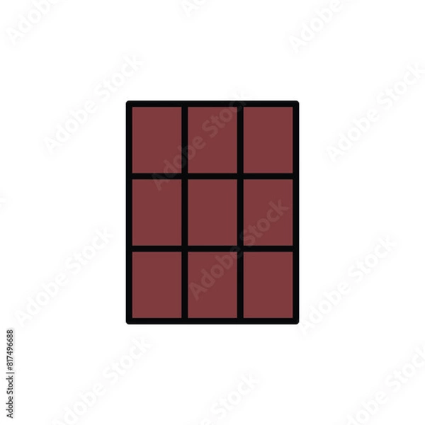 Obraz chocolate icon vector template design flat and simple