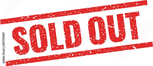 Obraz Red Grunge Sold Out Stamp Badge