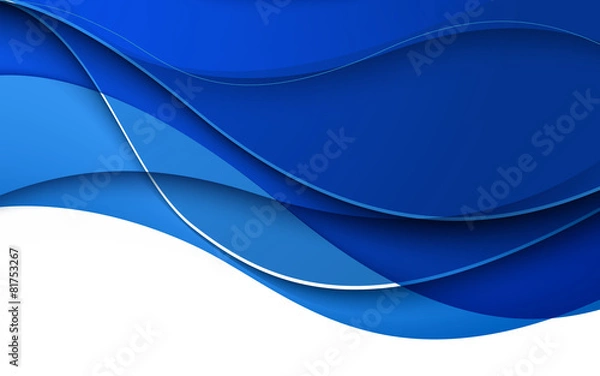 Fototapeta Abstract blue waves - data stream concept. Vector Illustration