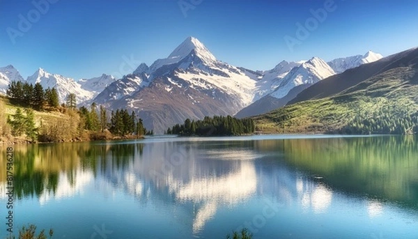 Fototapeta Lake and mountain
