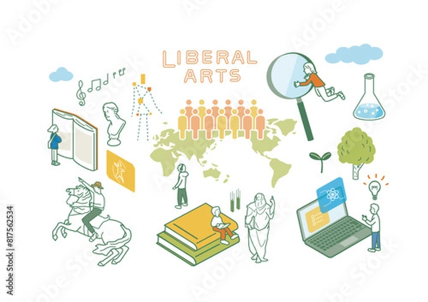 Obraz リベラルアーツ教育のイメージイラスト