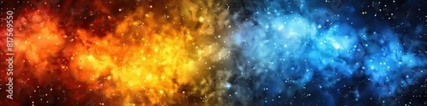 Fototapeta A colorful galaxy with a red and blue stripe