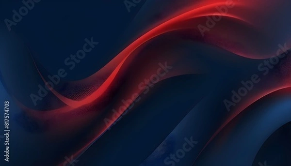 Fototapeta Abstract dark navy blue background wallpaper with red and blue wave pattern