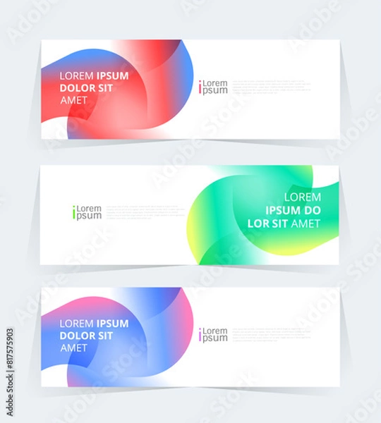 Fototapeta Geometric banner design with Vector presentation template.