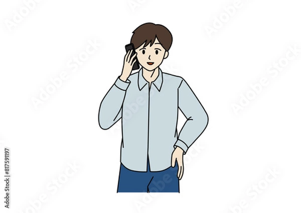 Obraz 電話をかけるひと