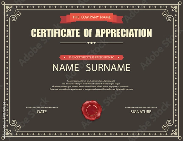 Fototapeta Vector certificate template.