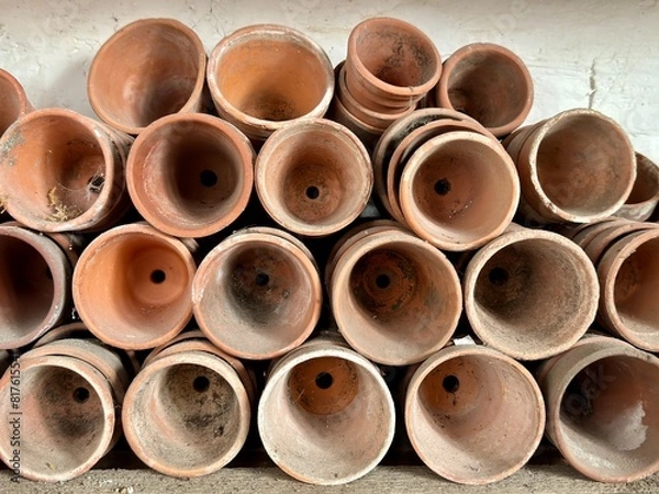 Obraz Stacked terracotta flower pots