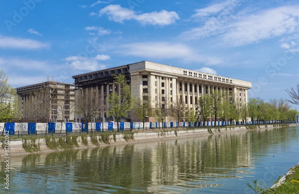 Fototapeta Casa Radio in Bucharest, Romania in a sunny day