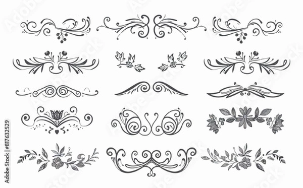 Obraz a set of decorative designs