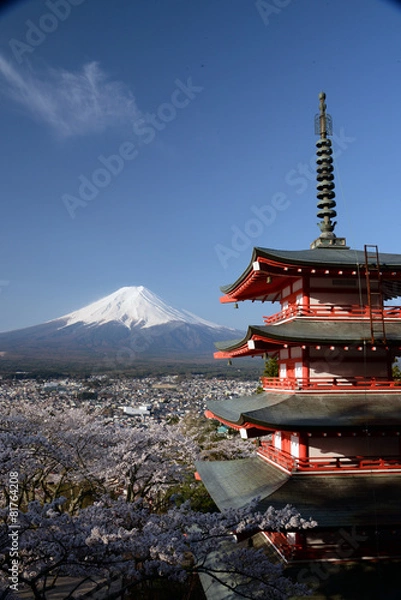 Obraz 富士山と五重塔