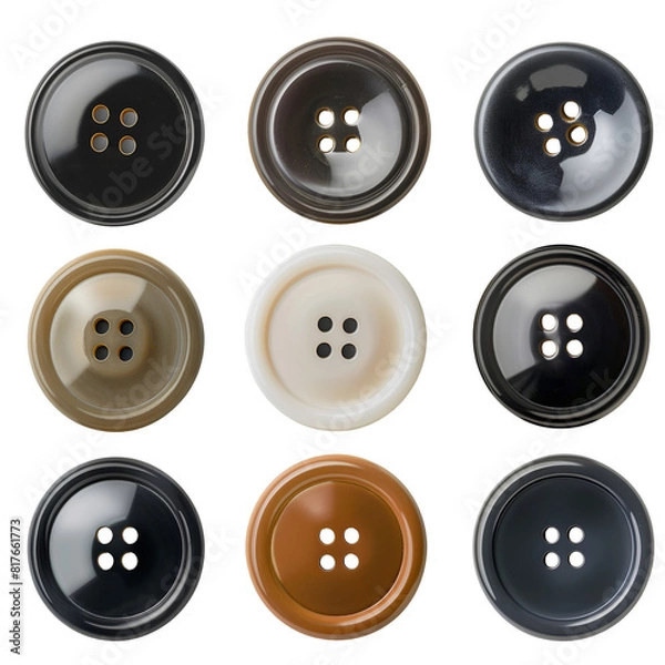Fototapeta Buttons Replacement Accessories, Isolated on a Transparent Background, Graphic Resource