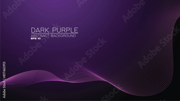 Fototapeta Dark Purple abstract background with curve line
