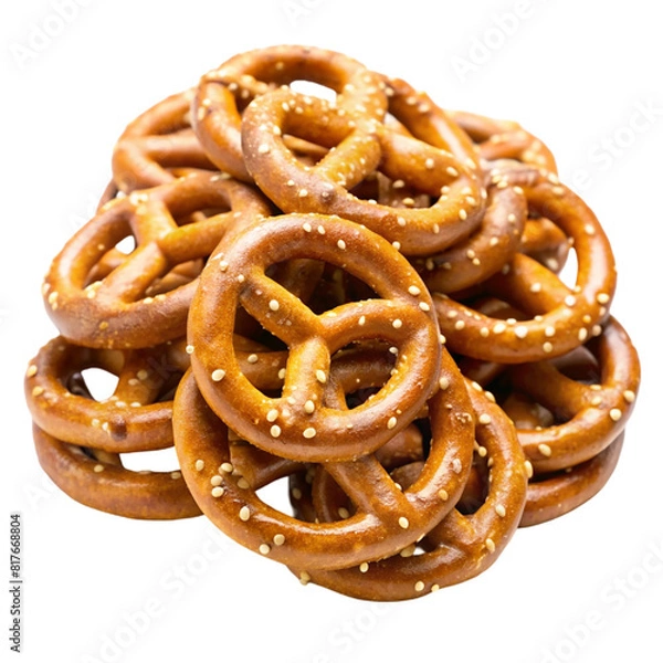 Fototapeta Pretzel crackers isolated on transparent background