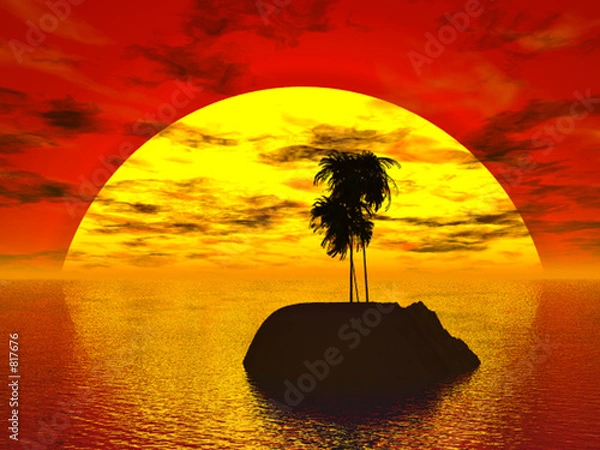 Obraz tropical island sunset