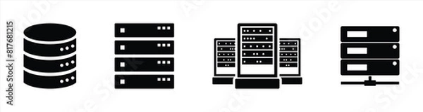 Fototapeta data and server icon set. data center vector illustration
