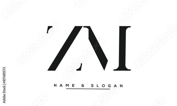 Fototapeta ZM, MZ, Z, M  Abstract Letters Logo Monogram