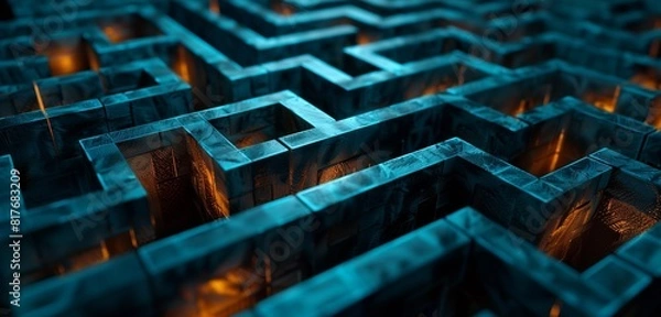 Fototapeta Abstract background, a maze-like pattern of intersecting lines and pathways