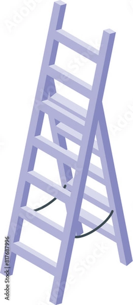 Fototapeta 3d digital illustration of a purple isometric ladder isolated on a white backdrop