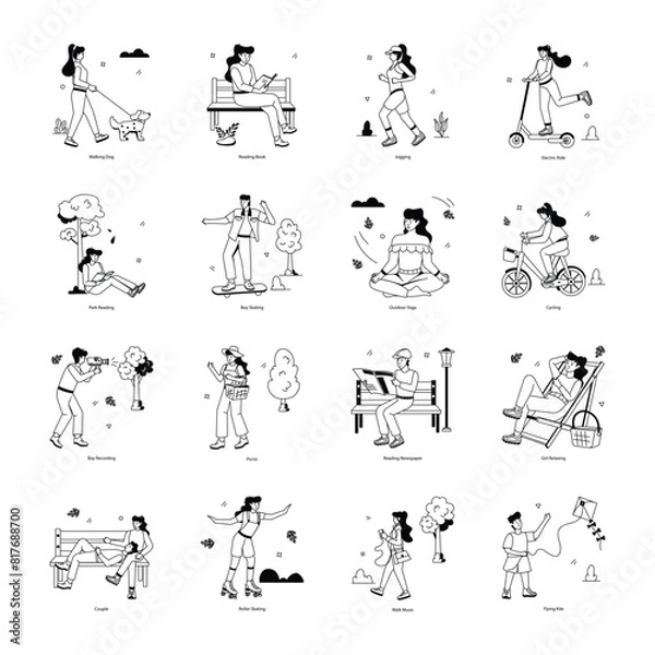 Obraz Handy Set of Garden Activities Flat Illustrations  


