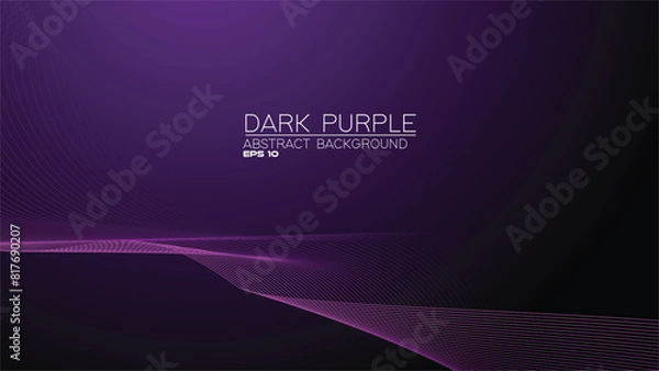 Fototapeta Dark Purple abstract background with curve line