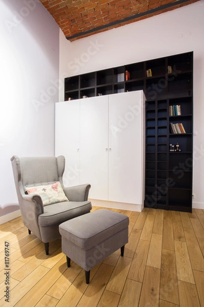 Obraz Designed chair with footrest