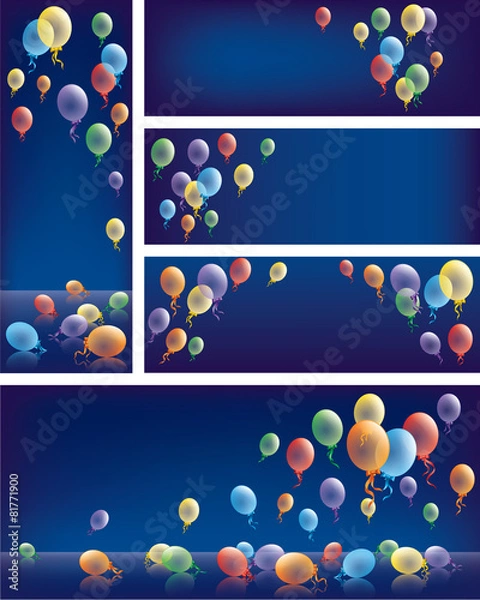 Obraz Baner colored balloons background