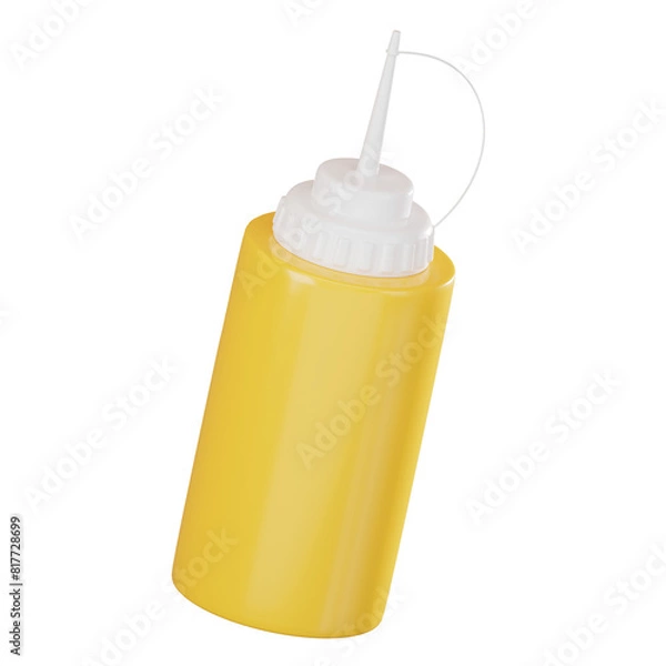 Fototapeta Gourmet Delight Mustard Bottle for Culinary Use. 3D Render