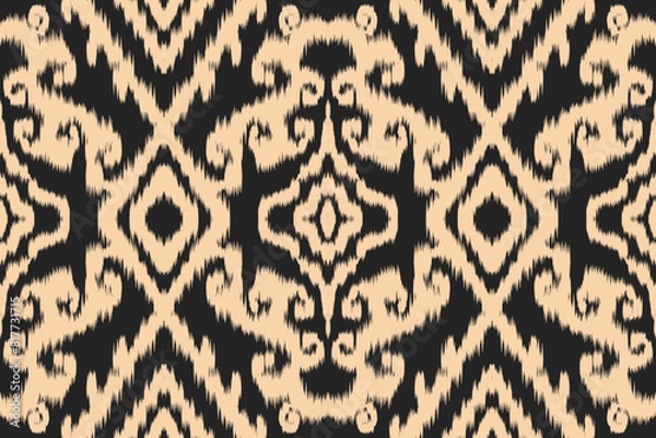 Fototapeta Seamless ethnic design, ikat art. beautiful hand drawn Design for textile and printingEthnic pattern.beautiful pattern. folk embroidery,bohemian style,aztec geometric art	