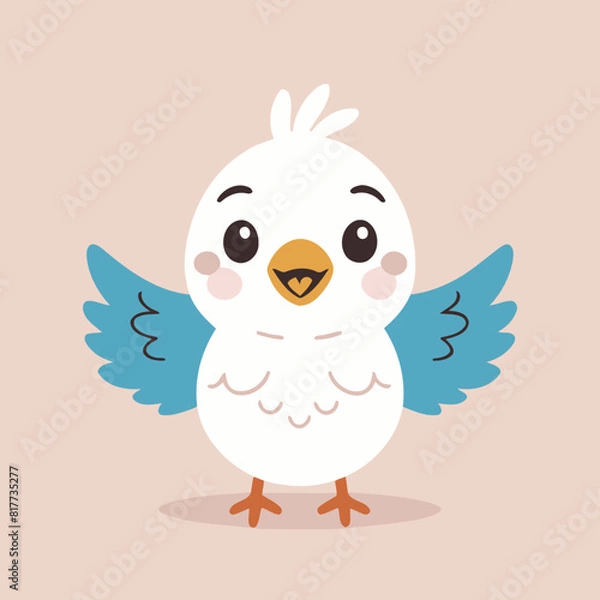 Fototapeta Cute Bird for kids' storybook vector illustration