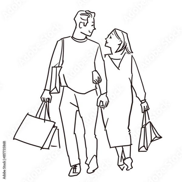 Fototapeta ショッピングを楽しむカップル
