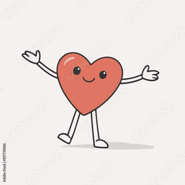 Fototapeta Cute Heart for children's books vector illustration
