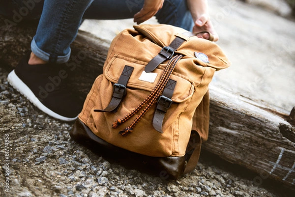 Fototapeta Backpack for hiking