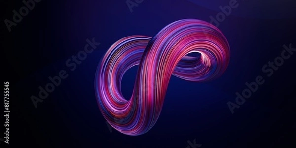 Obraz abstract 3D background with glowing lines