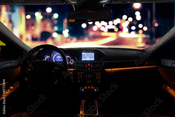 Fototapeta View from inside of car