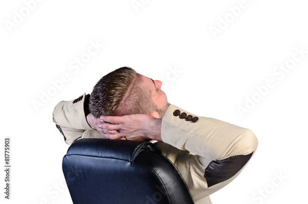 Obraz satisfied man relaxing