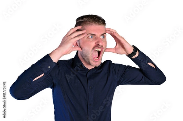 Obraz nervous man screaming