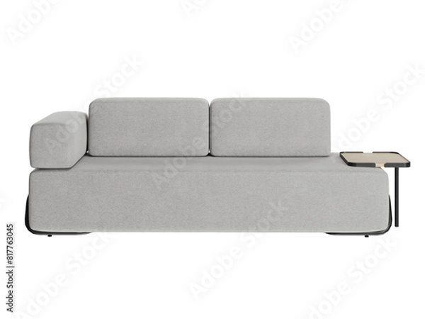 Fototapeta Grey sofa isolated on a white background