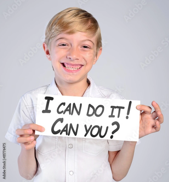 Obraz young boy can do it