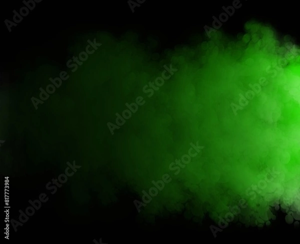 Obraz abstract background green smoke on black background
