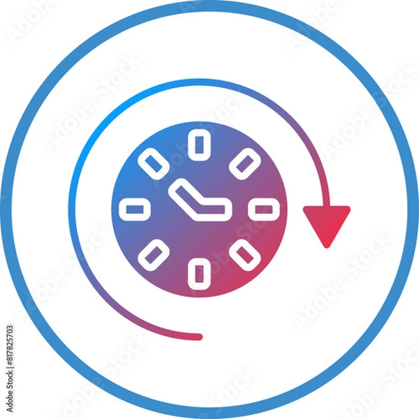 Obraz Round The Clock Icon Style