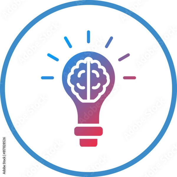 Fototapeta Creative Brain Icon Style