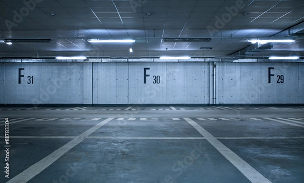 Obraz Pusty parking podziemny